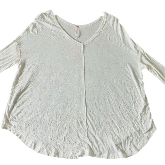 Free People Moonshine White V-Neck Tunic Top Small - Picture 6 of 9